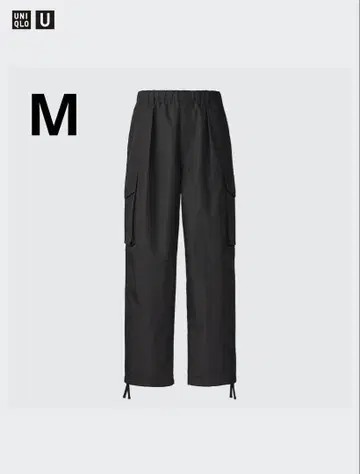 새상품급 UNIQLO U 와이드 핏 파라슈트 카고 팬츠 M 사이즈 블랙