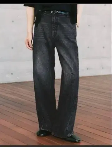 WYM LIDNM/CURVED FLARE DENIM SLACKS