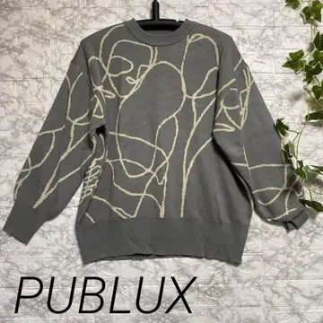 [ 미사용품 ] PUBLUX 여성용 니트 그레이 스웨터 파블럭스