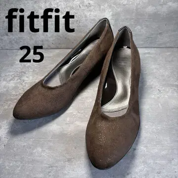 [ 새상품 ] fitfit 발수 포인티드 펌프스 브라운 라메 25cm