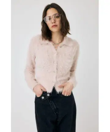 MOUSSY HEART BUTTON FEATHER 가디건