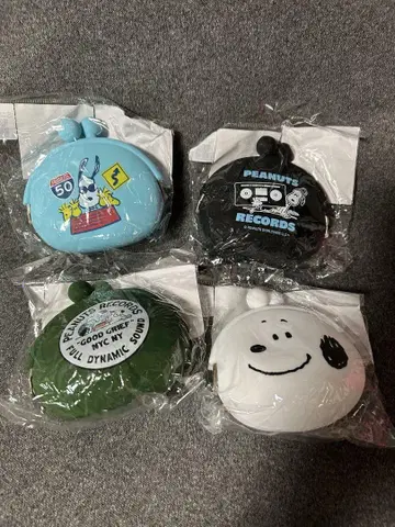 스누피 실리콘 가마구치 파우치 동전 지갑 4개 세트