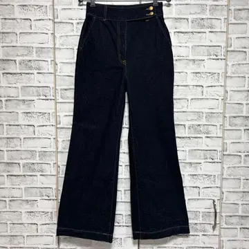 MOUSSY 마우지 하이웨스트 와이드 팬츠 데님 인디고 2 사이즈