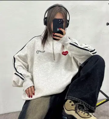 SLOPPY 하프 지퍼 트레이닝복 그레이 F