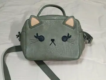 고양이 디자인 숄더백 다크 그레이