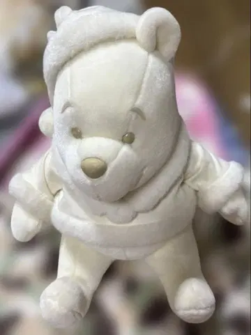 레어 디즈니랜드 곰돌이 푸 봉제 인형 화이트 산타클로스