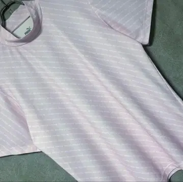 푸마 올 패턴 반팔 모크넥 셔츠 골프웨어 핑크 XL