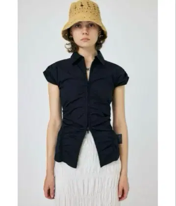 MOUSSY ZIP UP CAP SLEEVE 셔츠 BLACK M