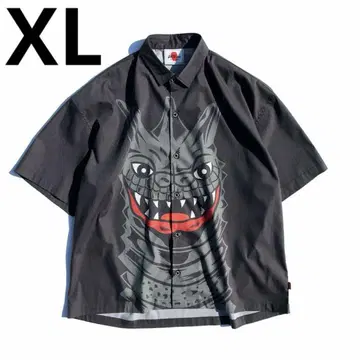 PUNK DRUNKERS PDSx 츠부라야 프로덕션 벰라 셔츠 XL 블랙