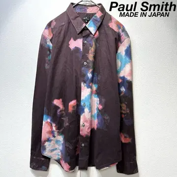레어 PS Paul Smith 고급 올 패턴 멀티 컬러 디자인 셔츠 M