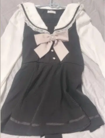 세일러 카라 리본 포함 블랙 셋업