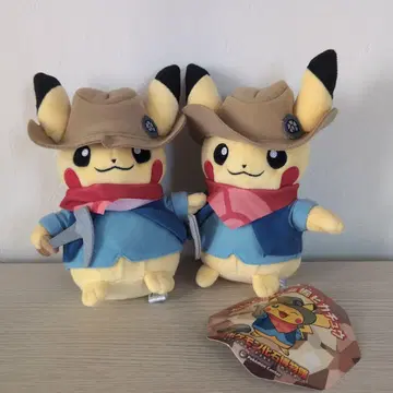 카우보이풍 피카츄 봉제 인형 2체 세트