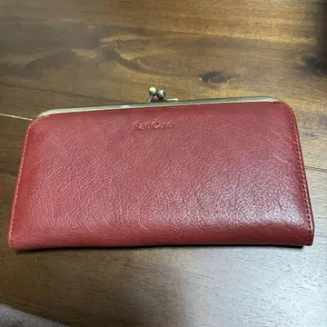 RafiCaro 빨간색 가죽 가마구치 장지갑