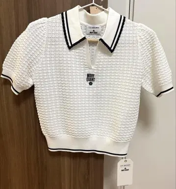 새상품 LILY BROWN x MARY QUANT 시어 폴로 니트탑