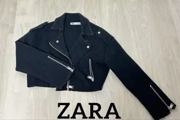 [ ZARA ] 네이비 니트 아우터 자켓 블루 숏 기장