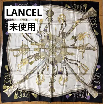 미사용 Lancel 란셀 대형 실크 스카프