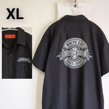 디키즈 Dickies 반팔 워크 셔츠 블랙 백 프린트 XL