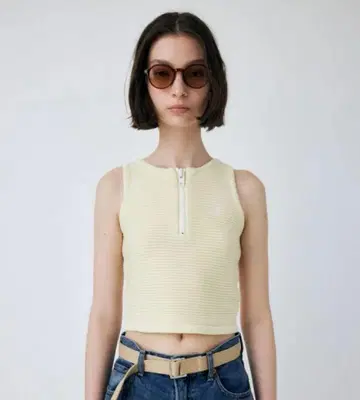 moussy ZIP UP KNIT 탱크탑 아이보리