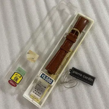 미사용 보관 피에르 가르뎅 손목시계용 가죽 벨트 18mm 브라운색