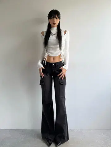 TRIFLE side pocket denim pants [ BLACK ]