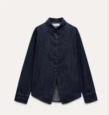 ZARA 슬릿 데님 TRF 셔츠 XS