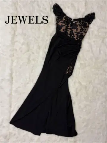 JEWELS 플라워 자수 머메이드 드레스 S