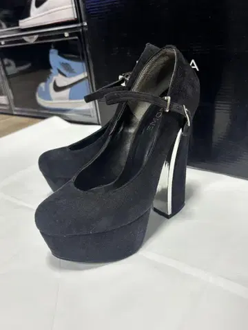 EMODA 블랙 스웨이드 하이힐 높이 14cm