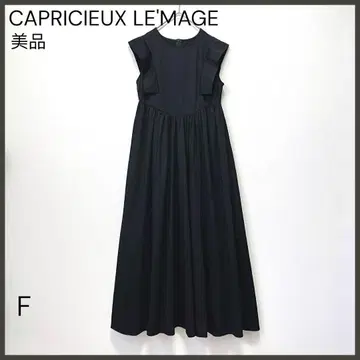 [카프리슈 레마쥬] 개더 절개 원피스/새상품급/성숙/러블리/블랙