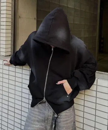 더블 지퍼 후드티