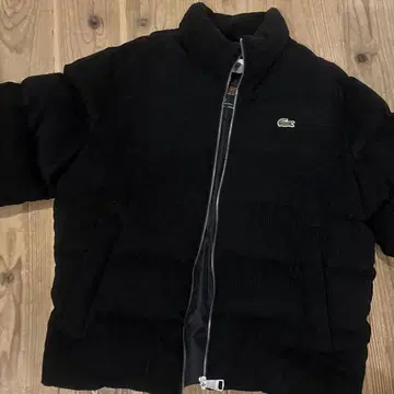 Lacoste 코듀로이 다운 자켓 블랙
