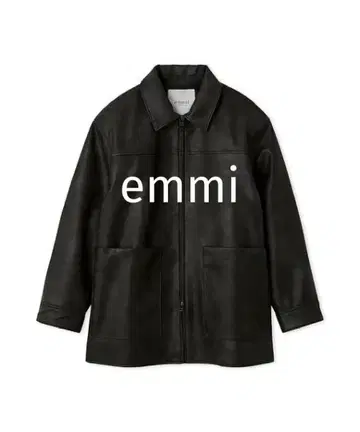 emmi 인조 가죽 더블 지퍼 블루종