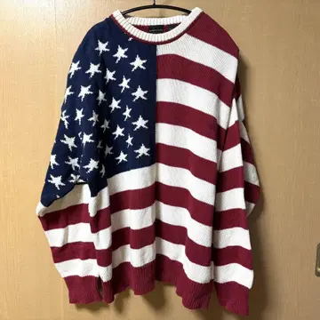 90s 구제 의류 USA STRUCTURE 성조기 컬러 니트 스웨터