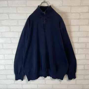 j.crew 오버 사이즈 하프 지퍼 니트 스웨터 무지 구제 의류 네이비