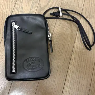 새상품급 LACOSTE L.12.12 CUIR 목걸이 지갑 소가죽