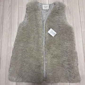 FREAK'S STORE 베이지 퍼 베스트