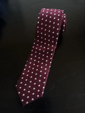 폴스미스 넥타이 버건디 도트 40