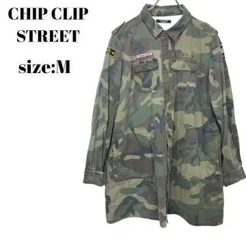 CHIP CLIP STREET 셔츠 상의 포켓 카모플라쥬 M