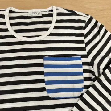 marimekko 보더 긴팔 T셔츠 (포켓 절개 XS)