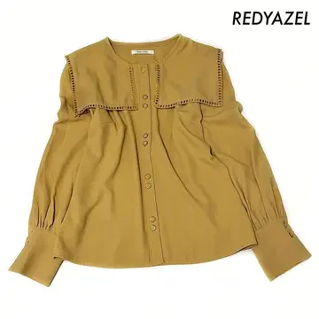 REDYAZEL 레이디 아젤 빅 칼라 긴팔 블라우스 미사용 택 포함