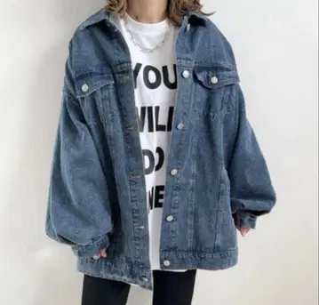 시마무라 mayo 다크 블루 오버 사이즈 데님 자켓 G M