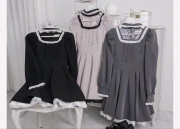 pium 초커 프릴 도리 원피스
