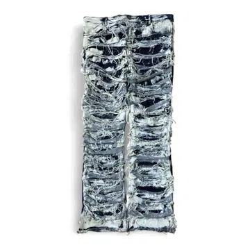 unknown grunge damage design flare denim