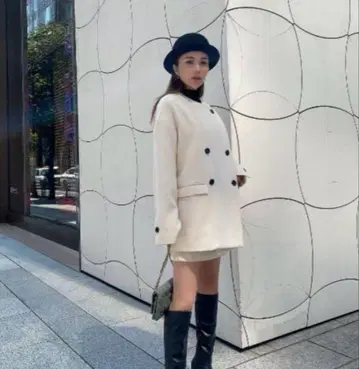 eimy istoire 바이컬러 버튼 숏코트 세트 스코트