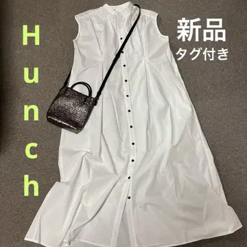 Hunch 허리 턱 프렌치 슬리브 밴드 카라 셔츠 원피스 새상품