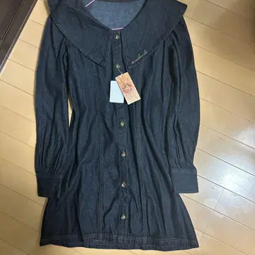 데님 카라 부착 원피스