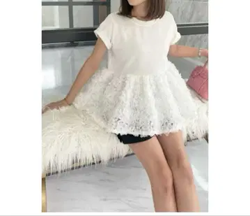 myu 플라워 페플럼 상의