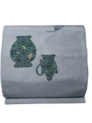 A2 미사용 새상품 츠무기 후쿠로 오비 순수 실크