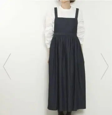 GRANDMA MAMA DAUGHTER 데님 에이프런 개더 스커트