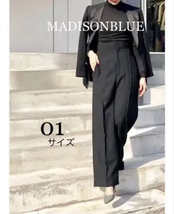 MADISONBLUE 울 와이드 팬츠 01 black