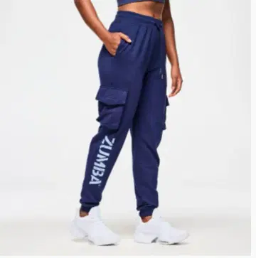정품 ZUMBA 줌바 카고 스웨트 팬츠 네이비 M 80~90cm